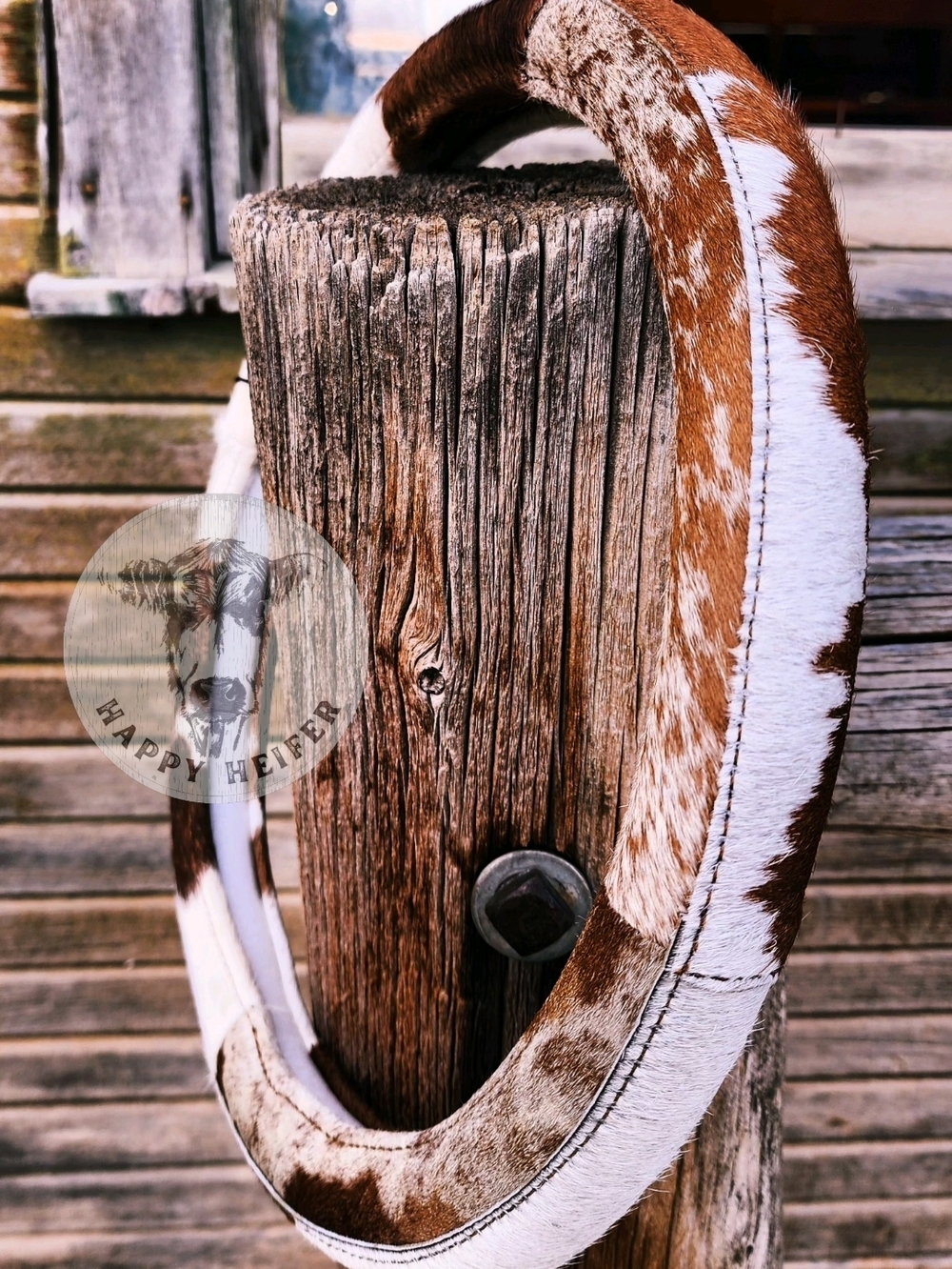 Western Cowhide Steering Wheel Cover